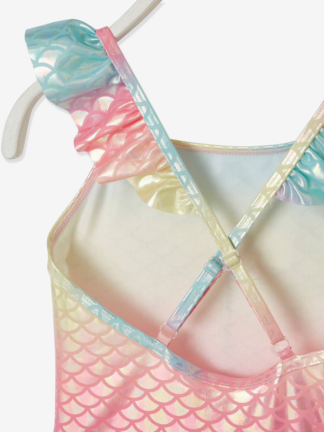 Maillot de bain 1 pièce fille sirène rose