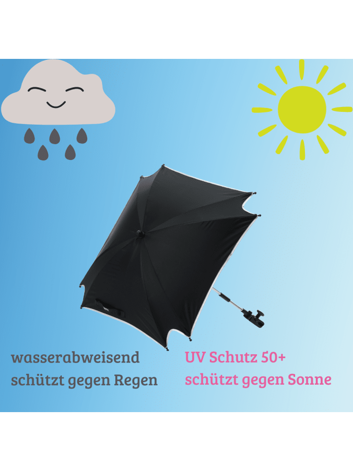 fillikid Sonnenschirm XL Exklusiv Sonnenschutz für Kinderwagen & Buggy in Schwarz günstig kaufen onesize