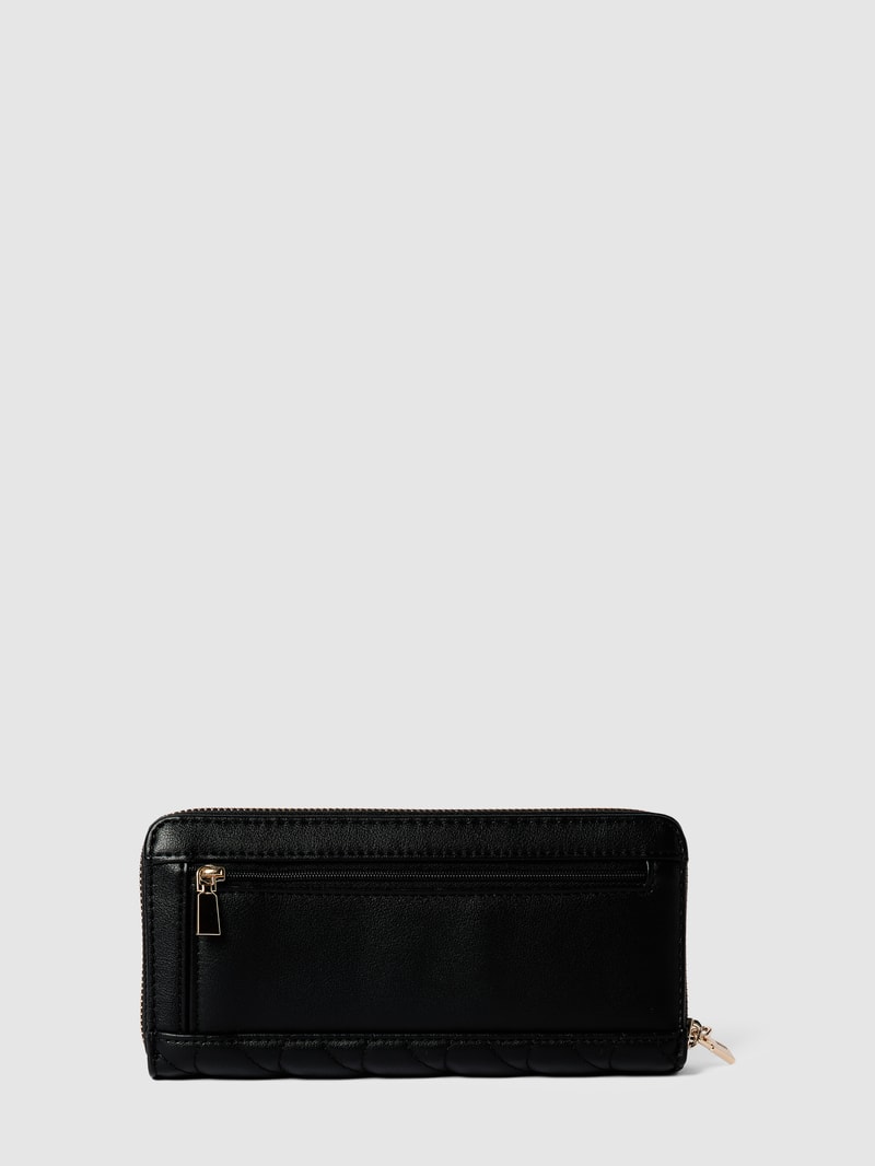 Portemonnaie mit Label-Applikationen in schwarz