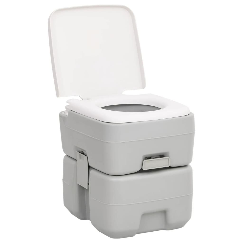 vidaXL Campingtoilette Tragbare Campingtoilette mit Waschbecken