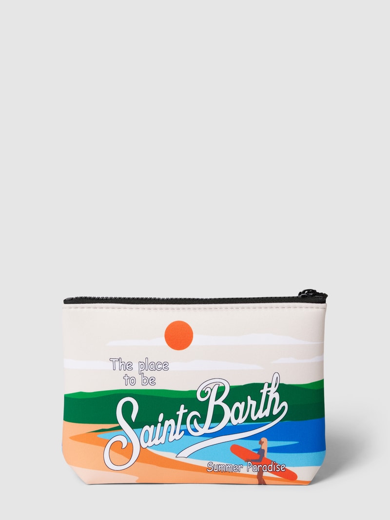 Kulturtasche mit Allover-Muster Modell 'ALINE SPONGE' in ecru