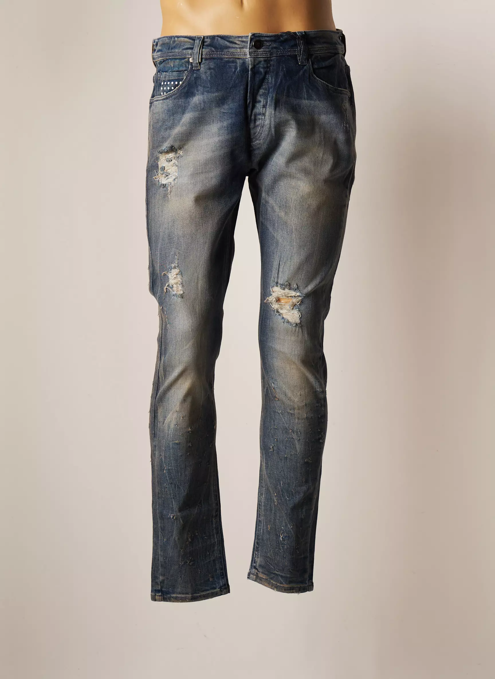 Unique Jeans Coupe Slim Homme couleur bleu