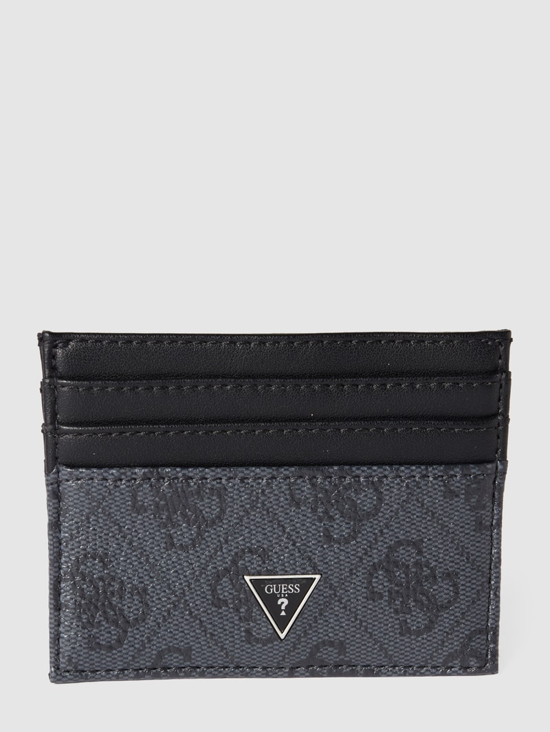 Kartenetui mit Logo-Muster in schwarz