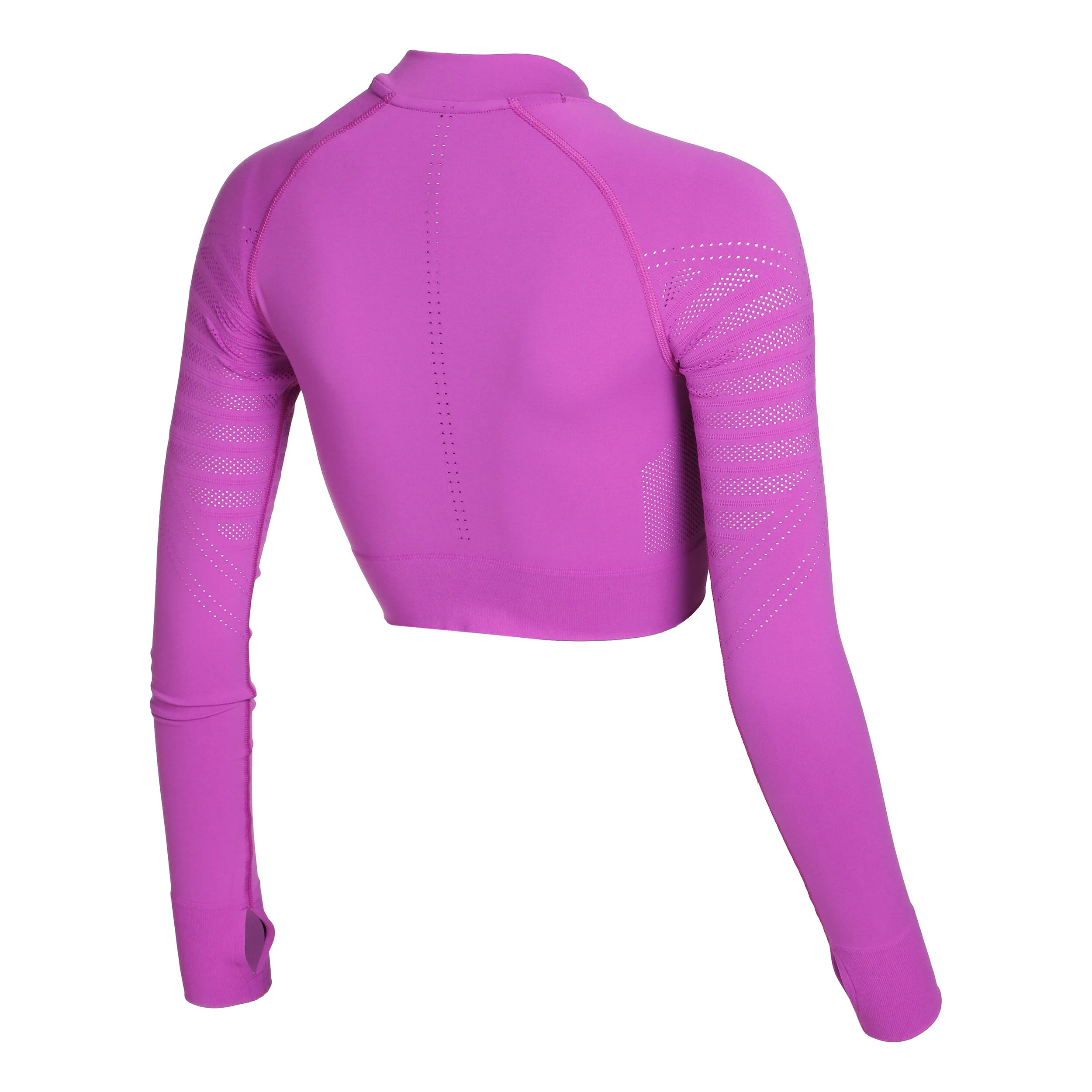 Seamless Crop Top Longsleeve Damen - Lila
