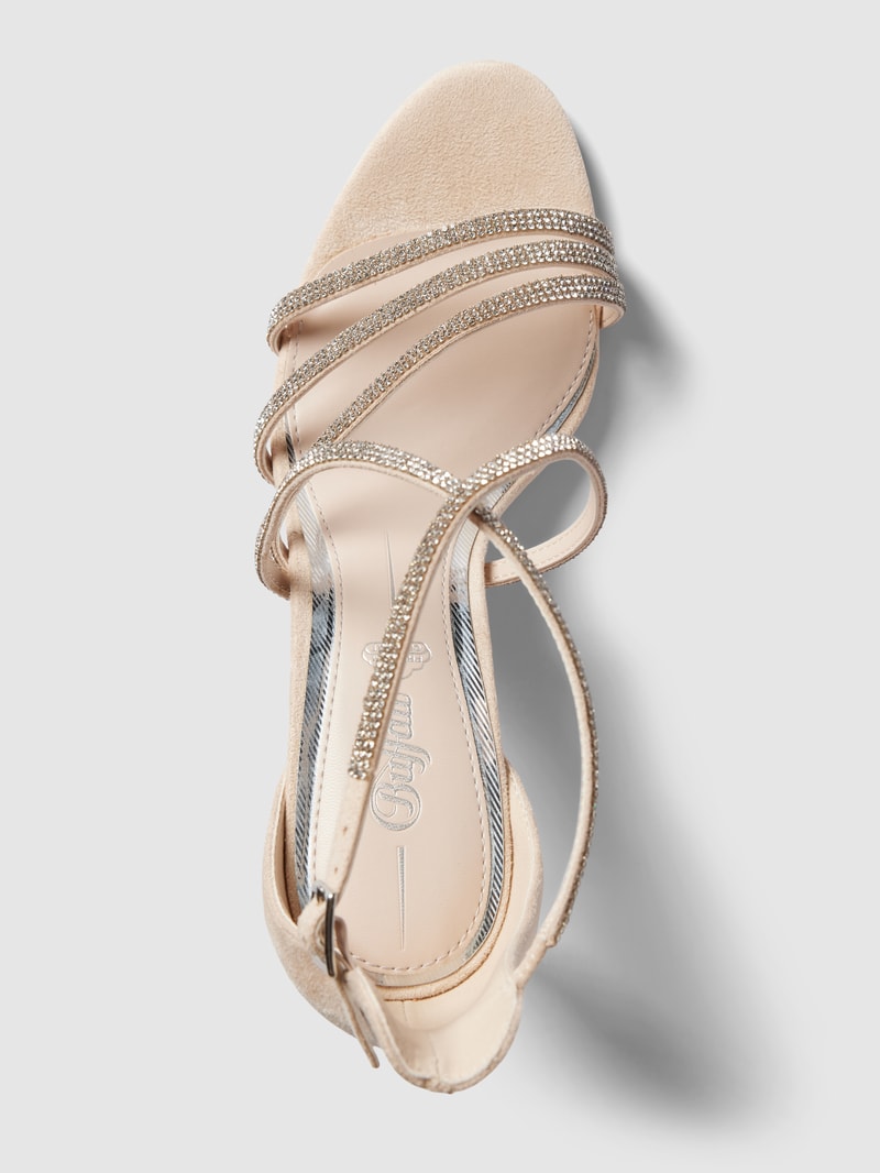 Sandaletten mit Ziersteinbesatz Modell 'MAKAI' in beige