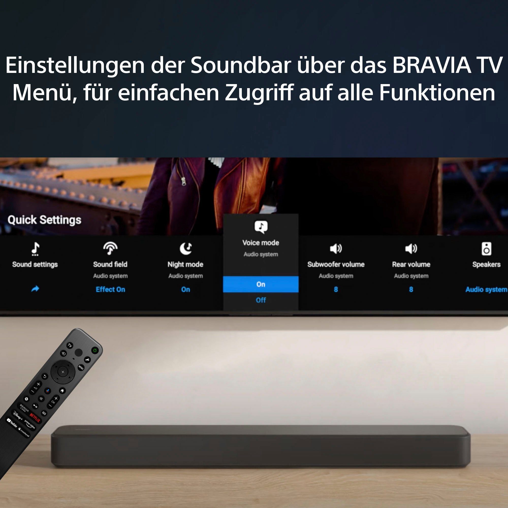 Sony HTS2000 Dolby Atmos® 3.1 Soundbar (Bluetooth, WLAN (WiFi), 250 W, App-Steuerung)