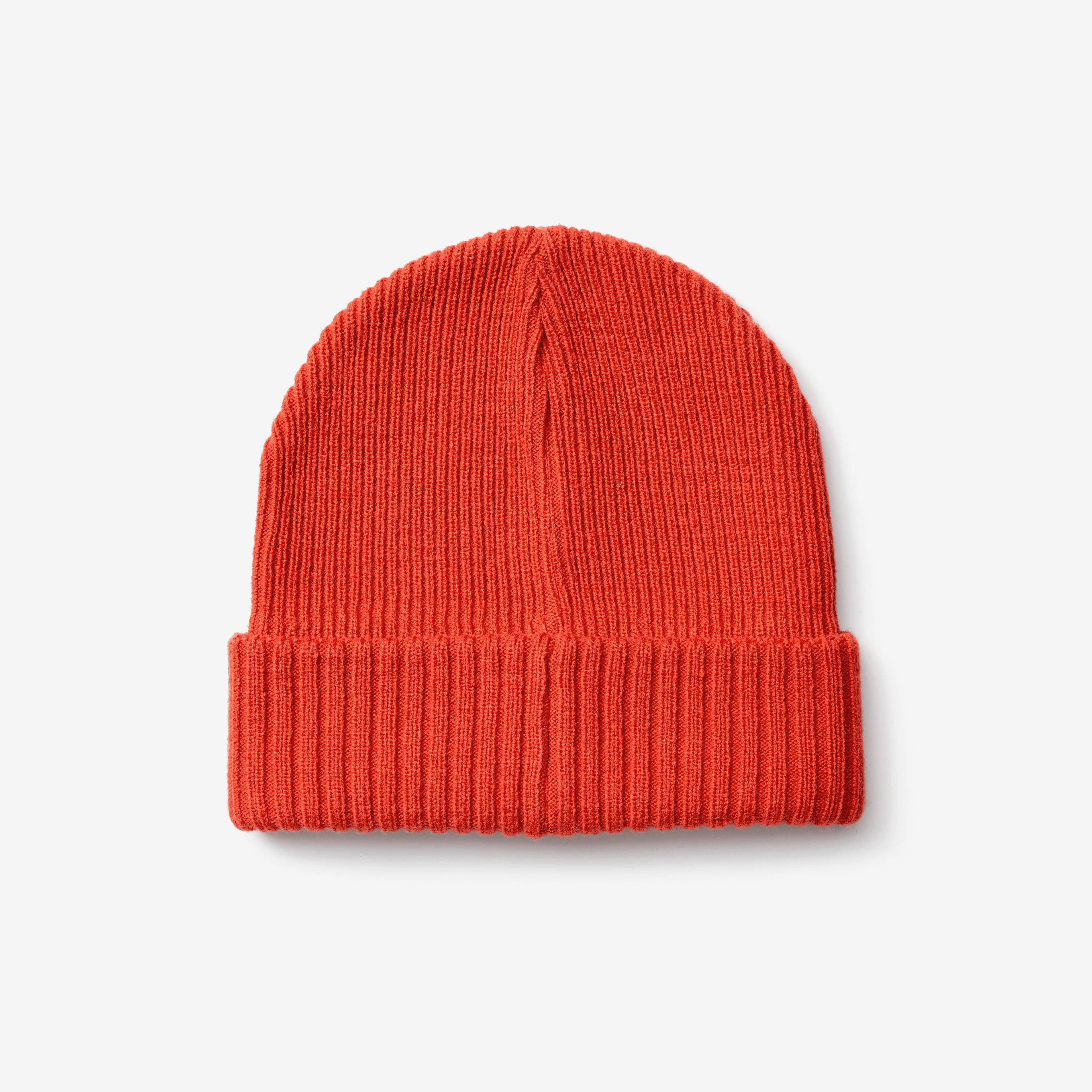Ribbed Patch Beanie Molten Lava