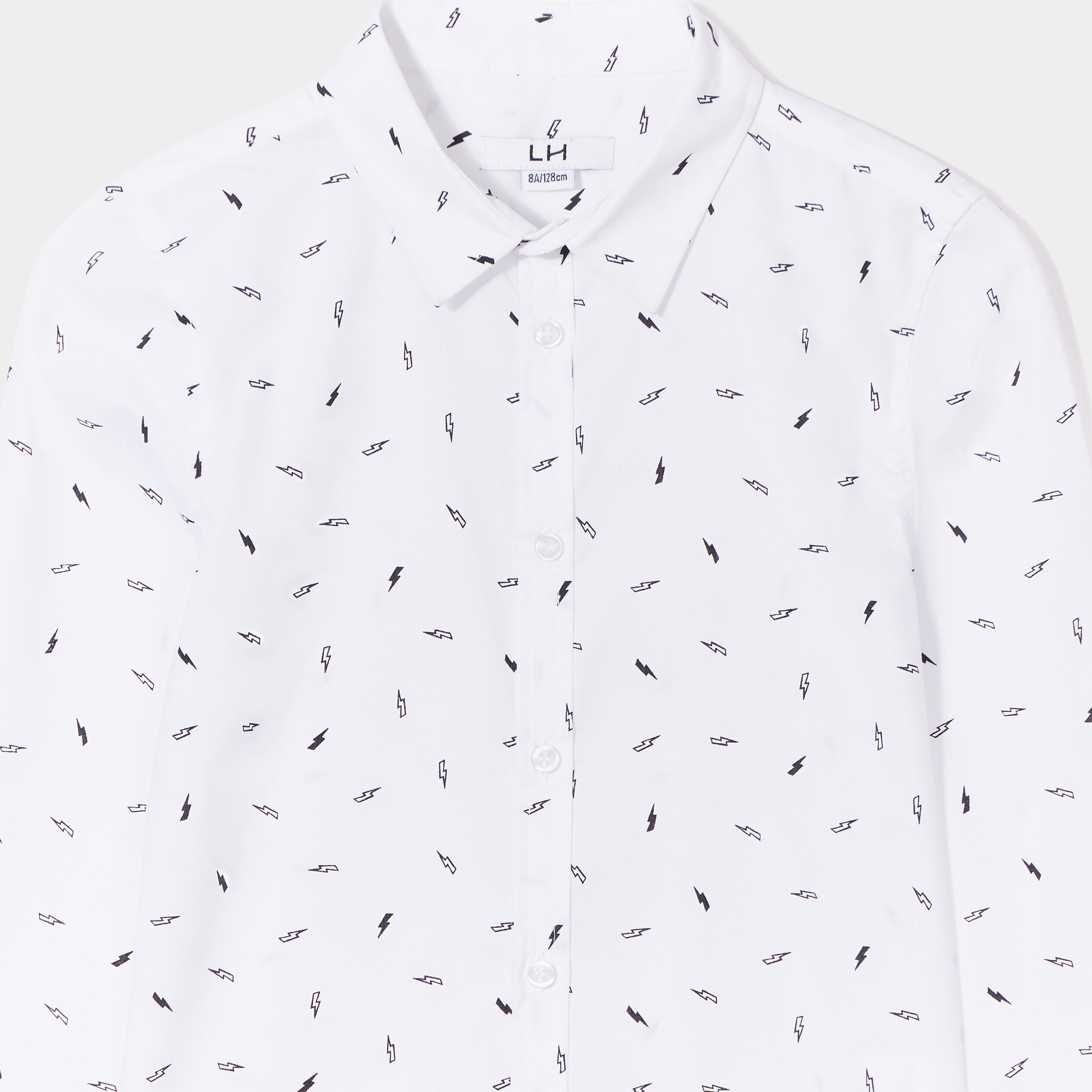 Chemise manches longues blanc garçon | La Halle