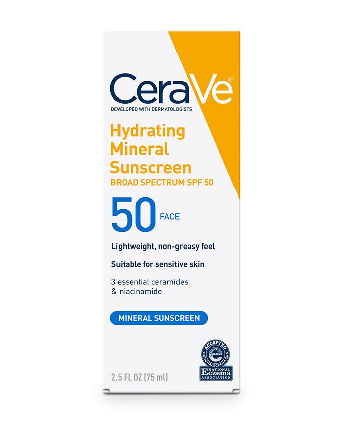Lotion solaire minérale hydratante pour le visage SPF 50