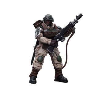 Warhammer 40k Actionfigur 1/18 Astra Militarum Cadian Command Squad Veteran with Regimental Standard 12 cm