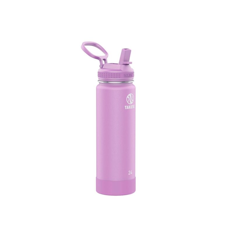 Takeya Actives Straw Insulated Bottle 24oz \/ 700ml Lilac (51222)