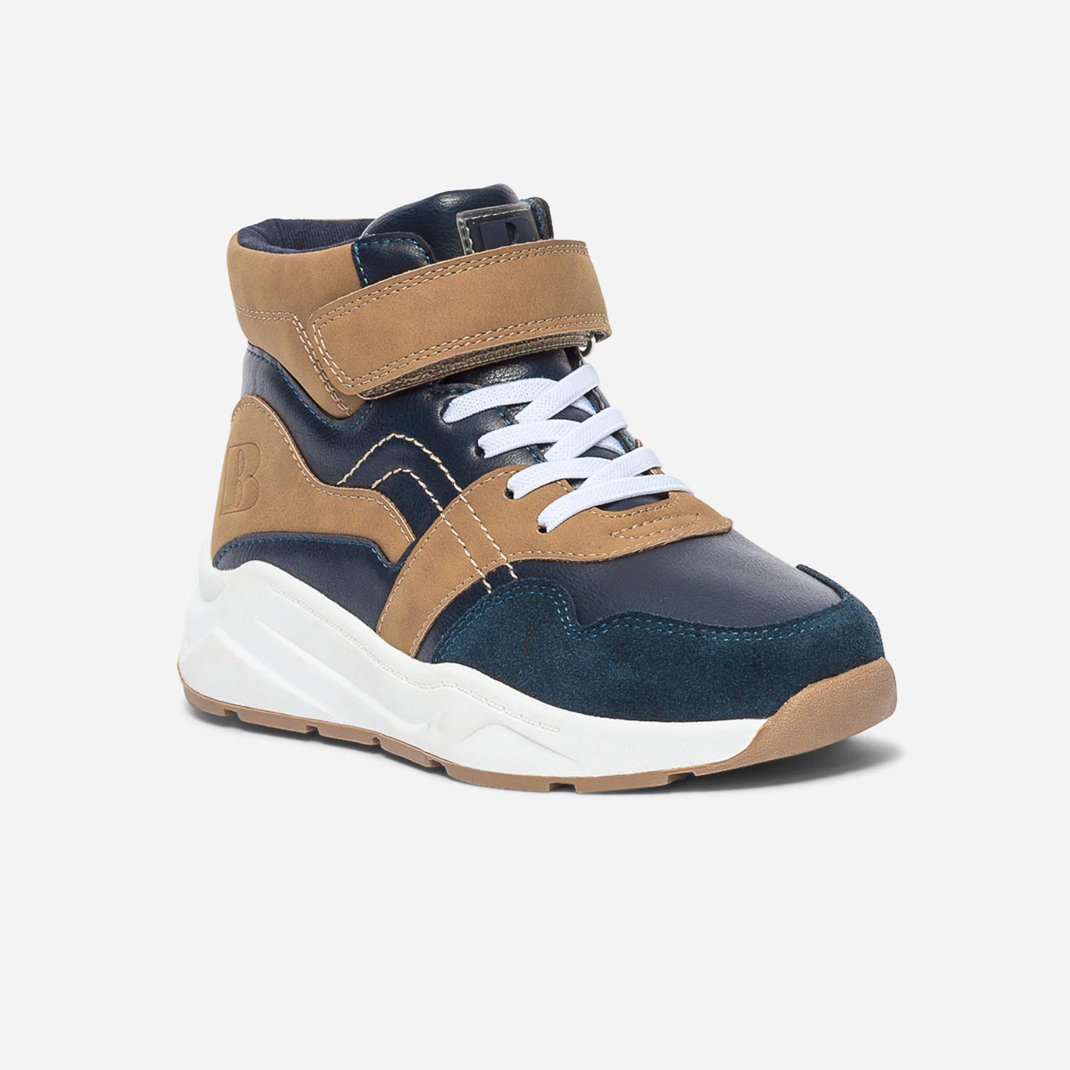Basket dad shoes BUGGY marine et ocre bi matière