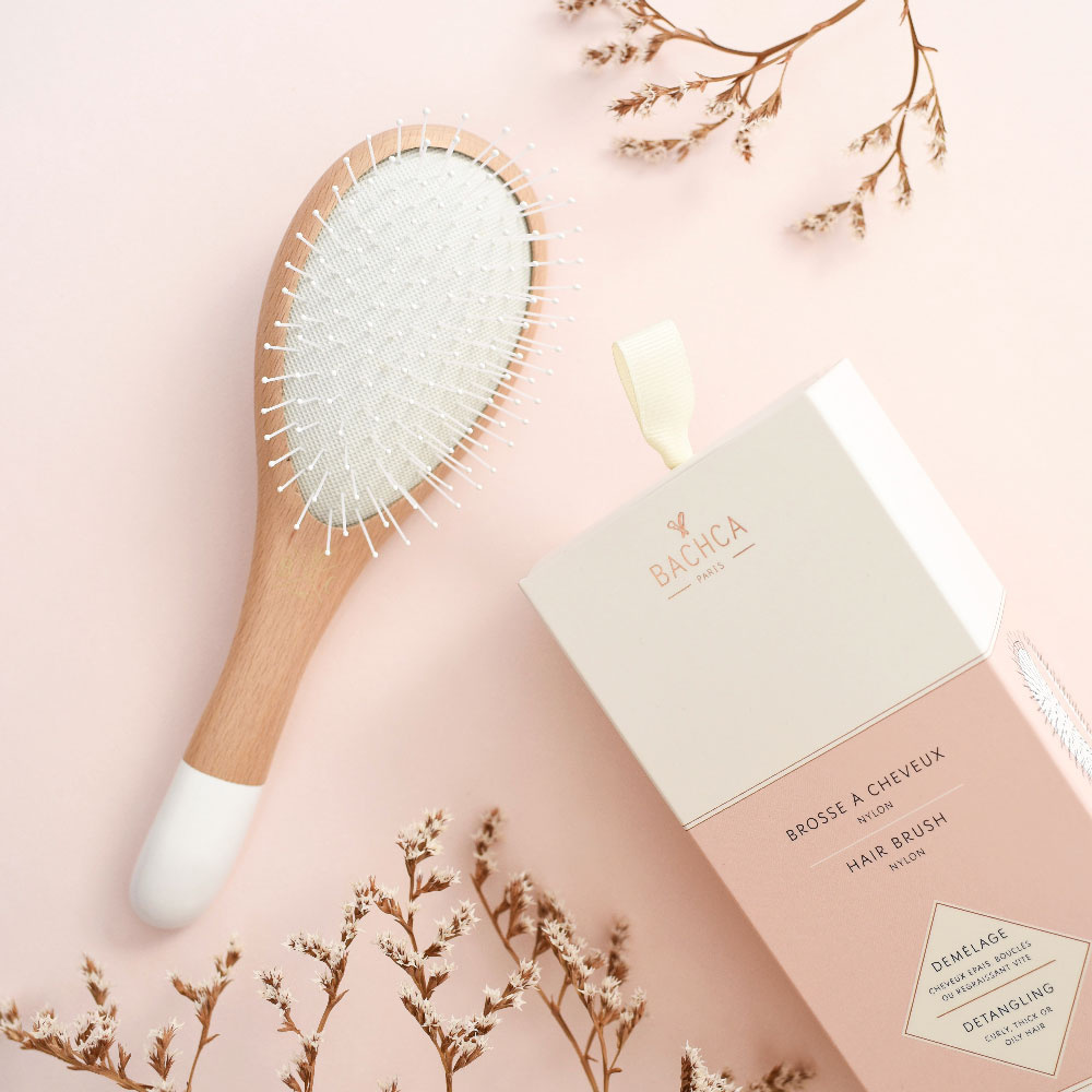 Bachca Brosse en bois démêlante Brosse à cheveux