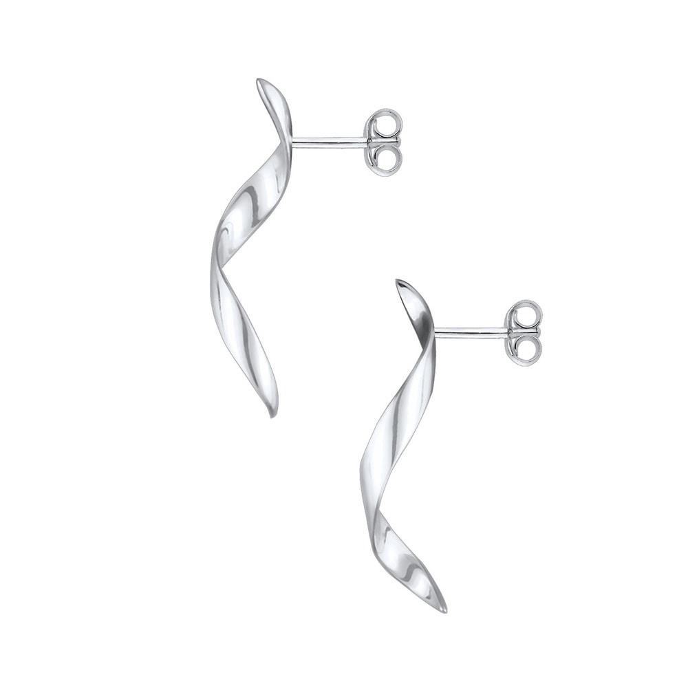 Elli Elli Boucles d'Oreilles Pendante Vague Spirale Géo Boucles d'oreilles Femme  (925 Boucles d'oreilles