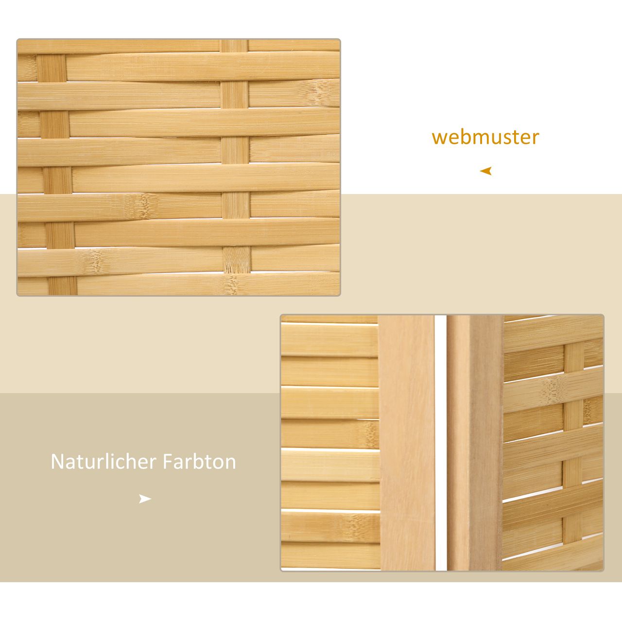 HOMCOM Paravent 3-teiliger Raumteiler 120x170 cm Trennwand Faltbarer Sichtschutz