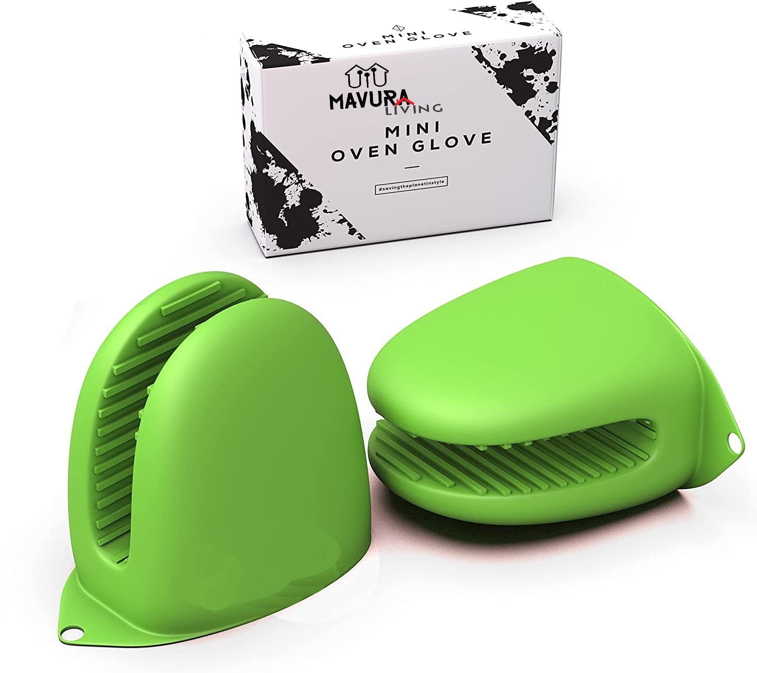 MAVURA Topfhandschuhe Mini Ofenhandschuhe Silikon Topf Handschuhe Anti Rutsch Hitzebeständige Topflappen Kochhandschuhe hitzebeständig [2er Set]