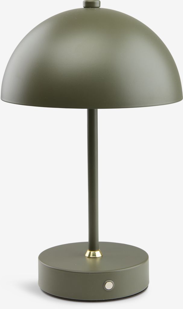 Lâmpada KENT KENT alimentada por bateria, Ø16xH25cm, verde, com botão e temporizador.