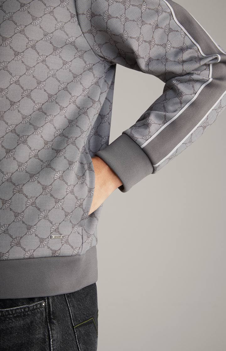 Cornflower-Sweatjacke Tayfun in Grau gemustert