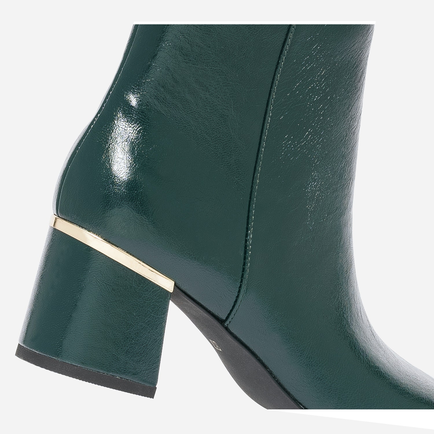 Boots vert avec barrette talon