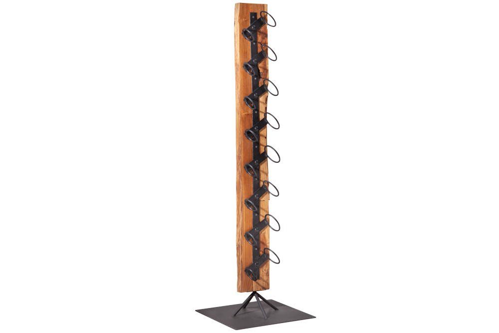 riess-ambiente Weinregal BARRACUDA 140cm natur / schwarz, 1-tlg., Wohnzimmer · Massivholz · Metall · für 8 Flaschen · Industrial