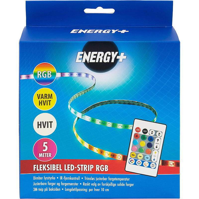Energy Led strip 5 m Multi varmhvit hvit, IP20