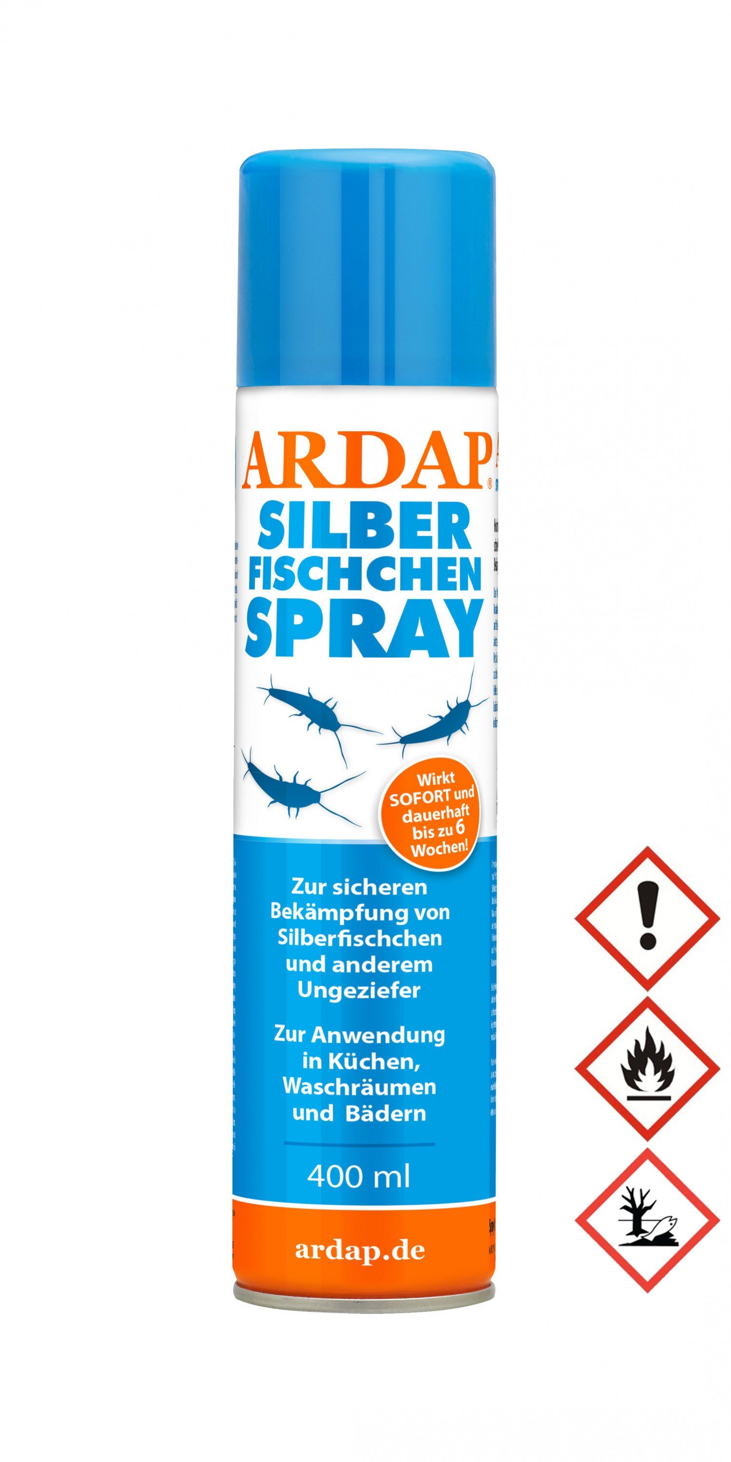 Ardap Insektenspray ARDAP® Silberfischchen Spray Insektizid mit Sofort- und Langzeitwirkung bis zu 6 Wochen 400ml
