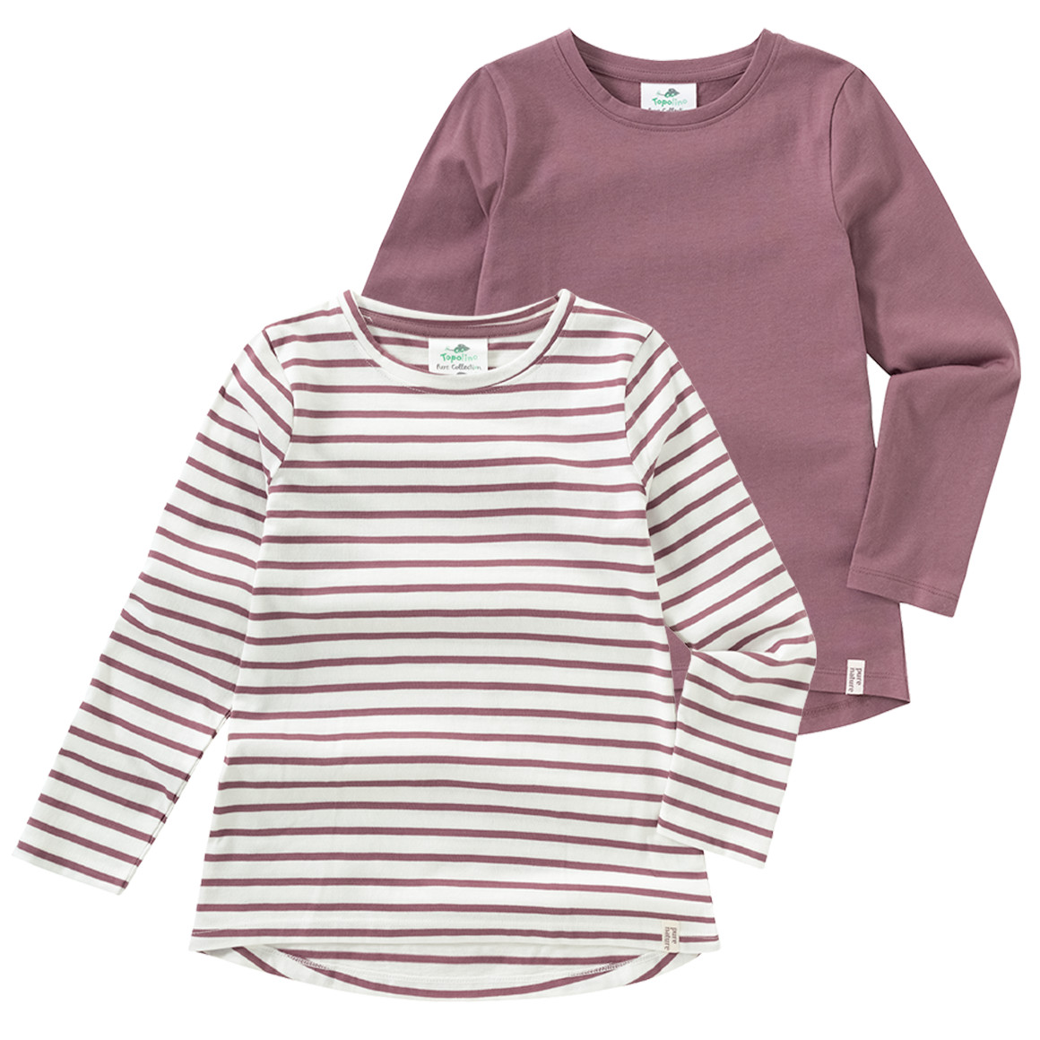 2 Mädchen Langarmshirts im Set