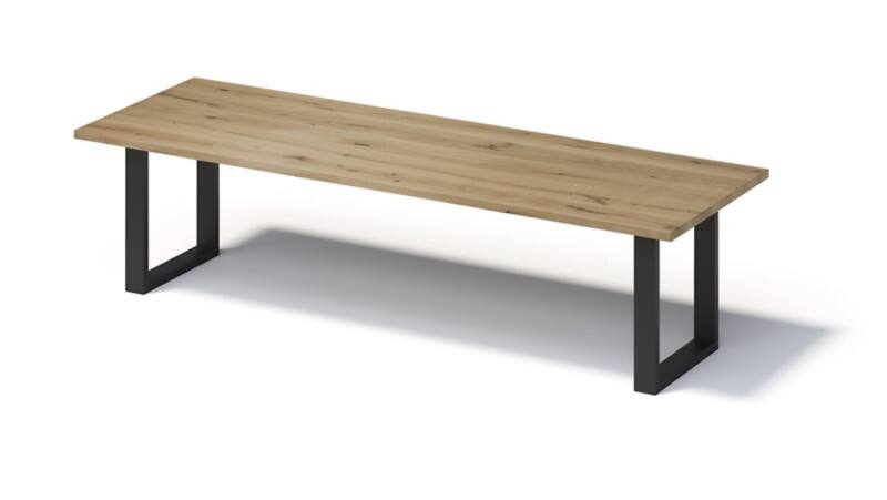 Bisley Fortis Table Regular, 3000 x 1000 mm, gerade Kante, geölte Oberfläche, O-Gestell, Oberfläche: P natürlich / Gestellfarbe: 333 schwarz
