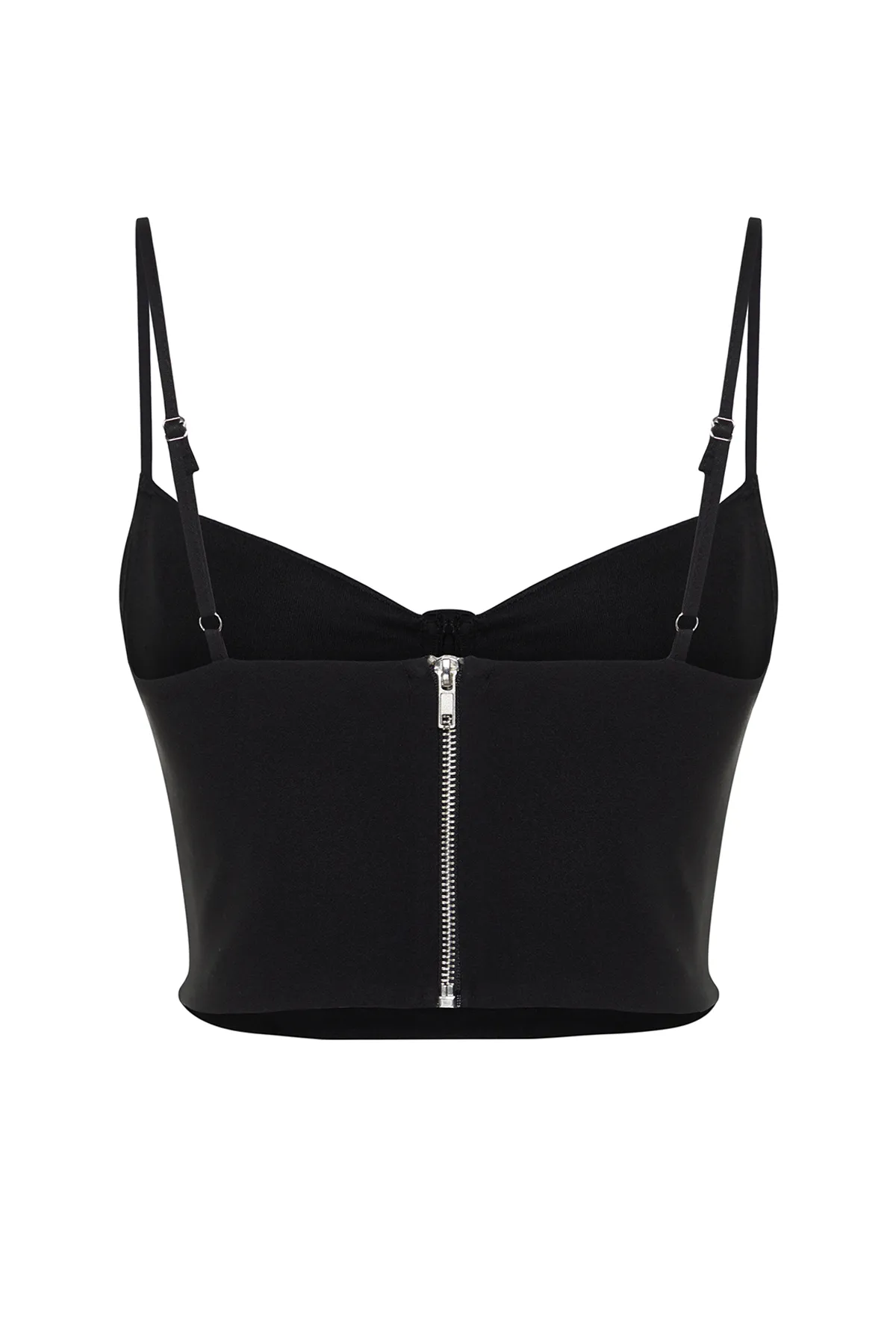 Trendyol Collection  Schwarzes, bauchfreies, gewebtes Korsett mit detailliertem Bustier