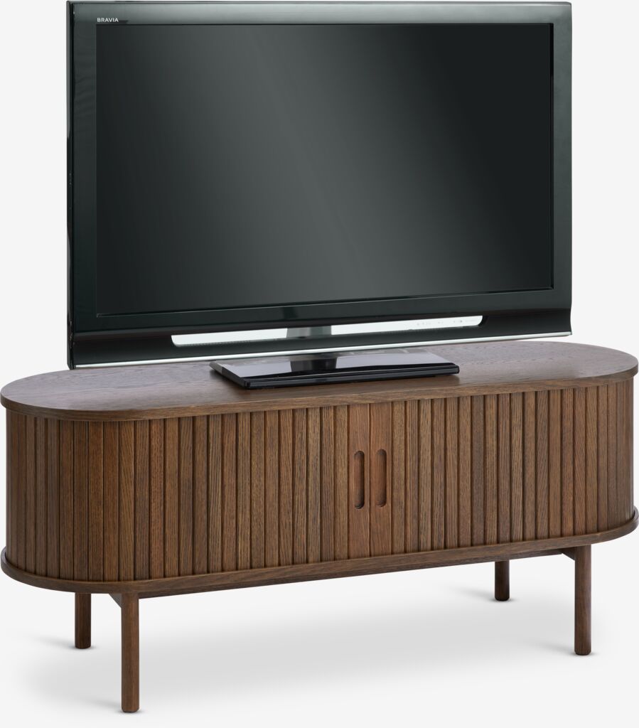 LYNGVIG Szafka pod TV LYNGVIG 120cm 2 drzwi boczne z roletami ciemny dąb