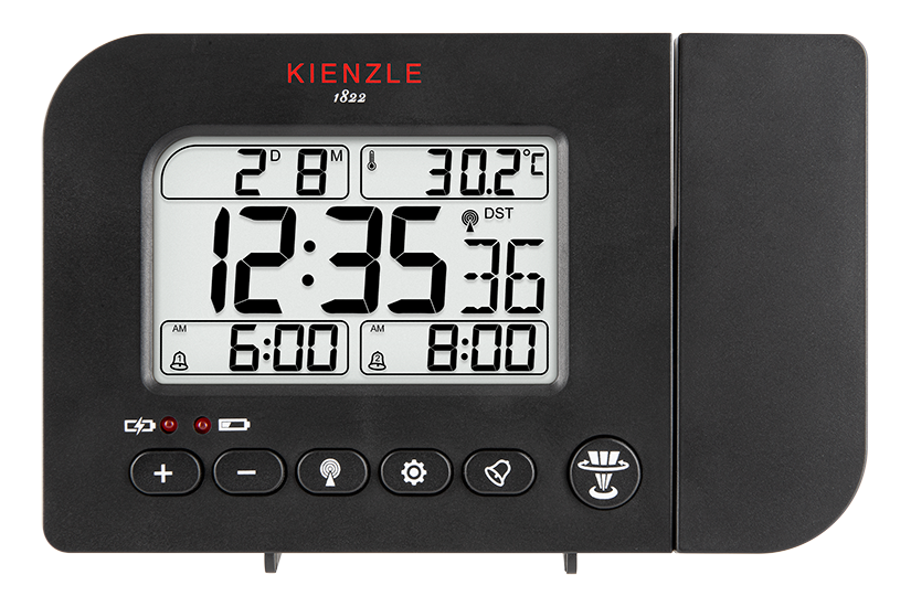 KIENZLE Funk-Projektions-Wecker “HANNOVER” mit Datums- und Temperaturanzeige