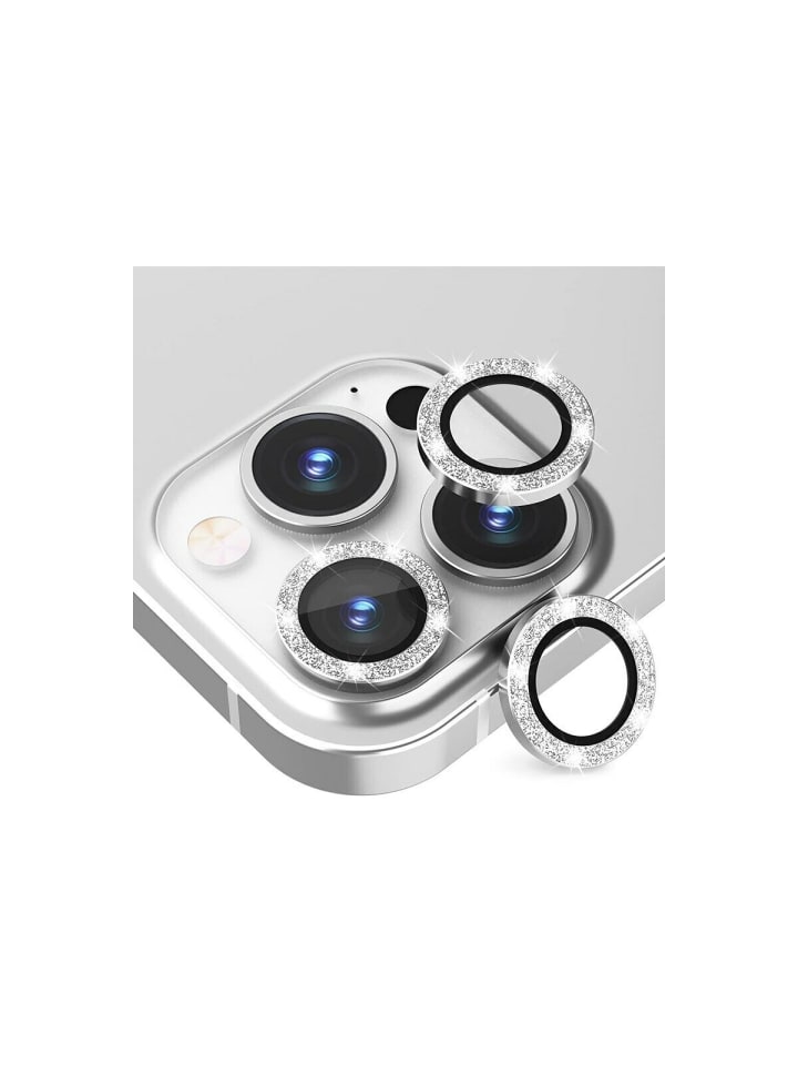 COFI 1453 Lens Shield Glas Kameraglas für iPhone 16 Pro Max Silber Diamond in Silber günstig kaufen onesize