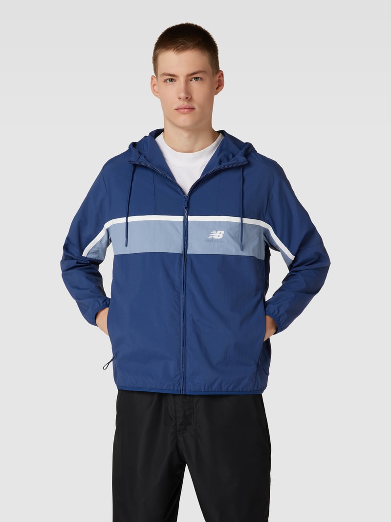 Trainingsjacke mit Label-Stitching in marineblau