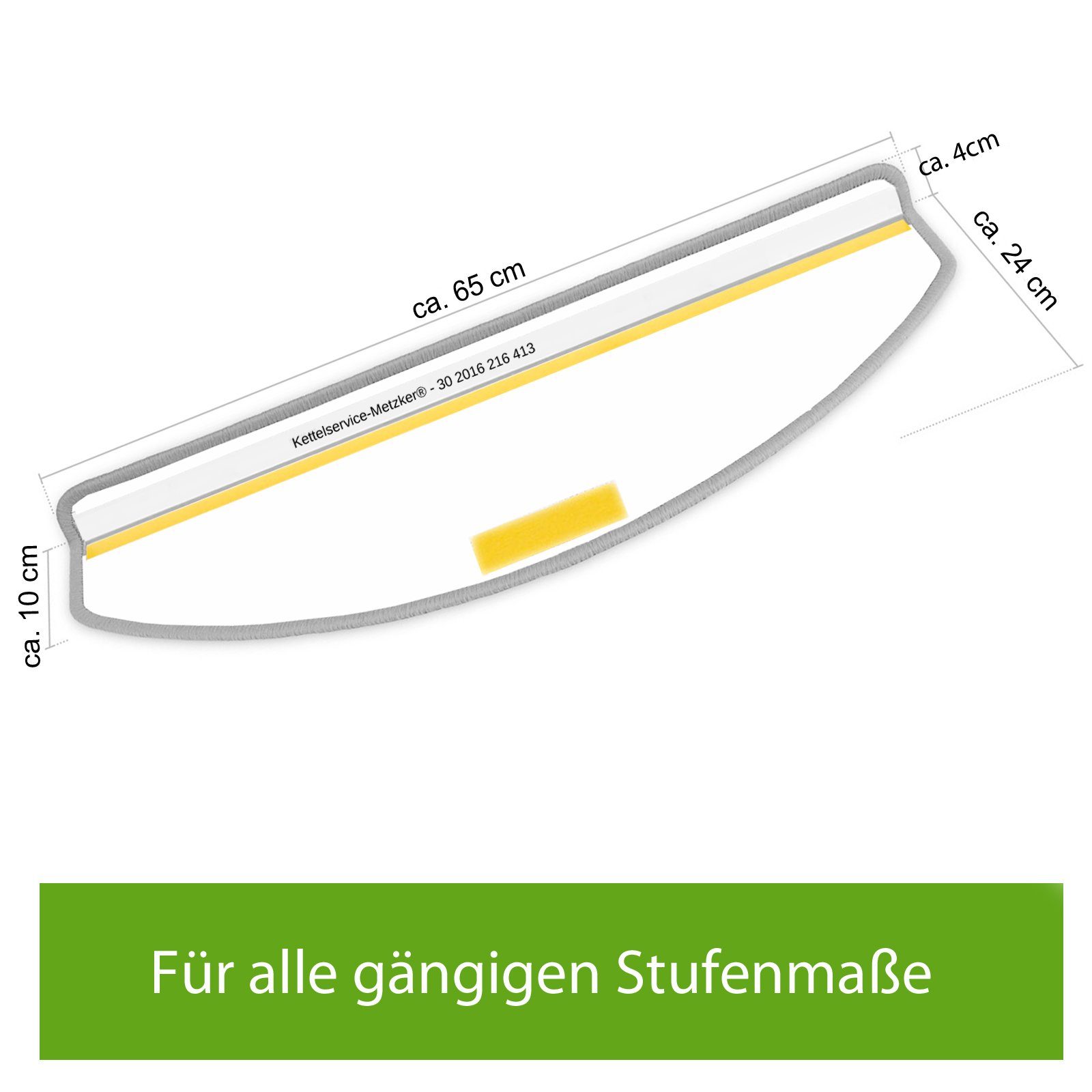 Stufenmatte Stufenmatten Gera Halbrund in versch. SparSets, Metzker®, halbrund, Höhe: 9 mm, 15 Stück im Set - Hellbraun