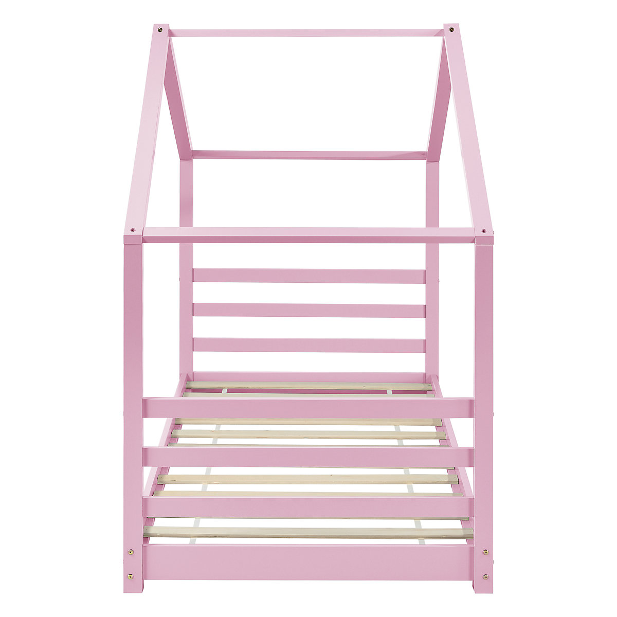 Kinderbett mit Lattenrost und Gitter 90 x 200 cm Hausbett Holz Bettenhaus Bett Jugendbett in verschiedenen Farben