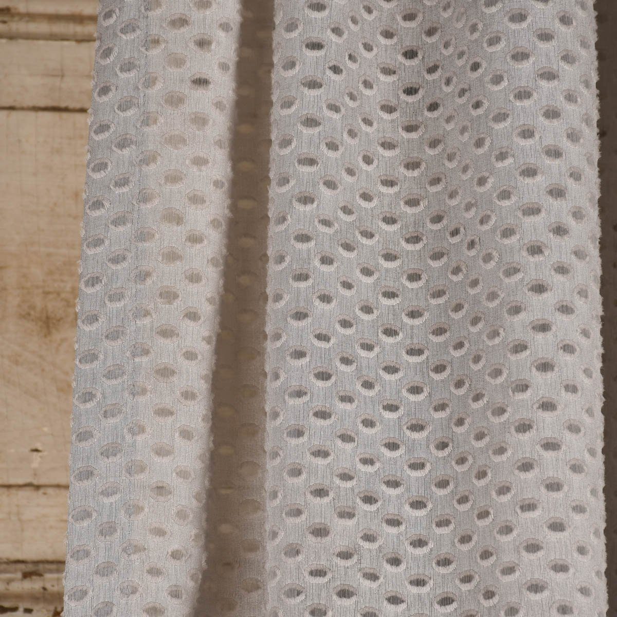 Meterware Rasch Textil Stores Punti Scherli Punkte hellgrau 300cm, stark perforiert, Kunstfaser, überbreit