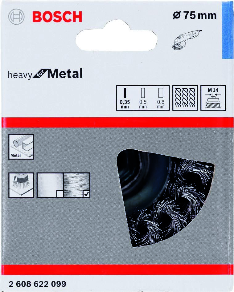 Bosch Blauw Accessoires 2608622099 Draadborstel 65 mm gevlochten M14