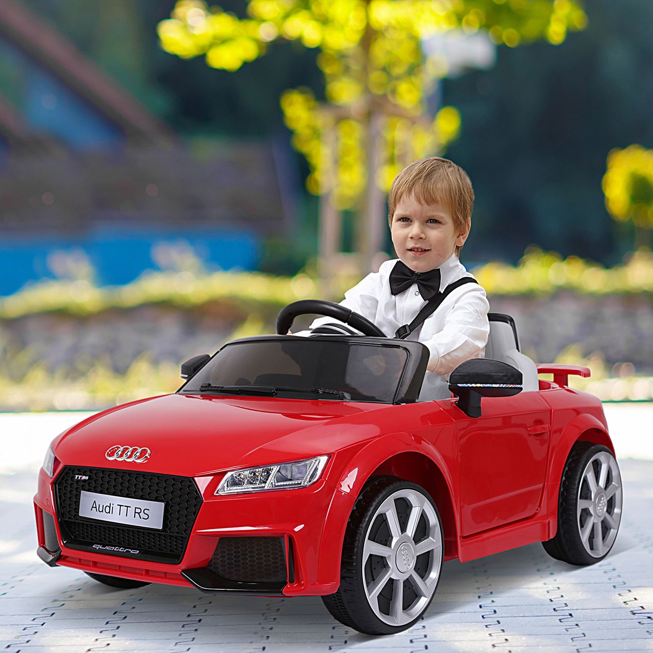 HOMCOM Kinderfahrzeug Elektroauto Fernbedienung MP3 PP Rot