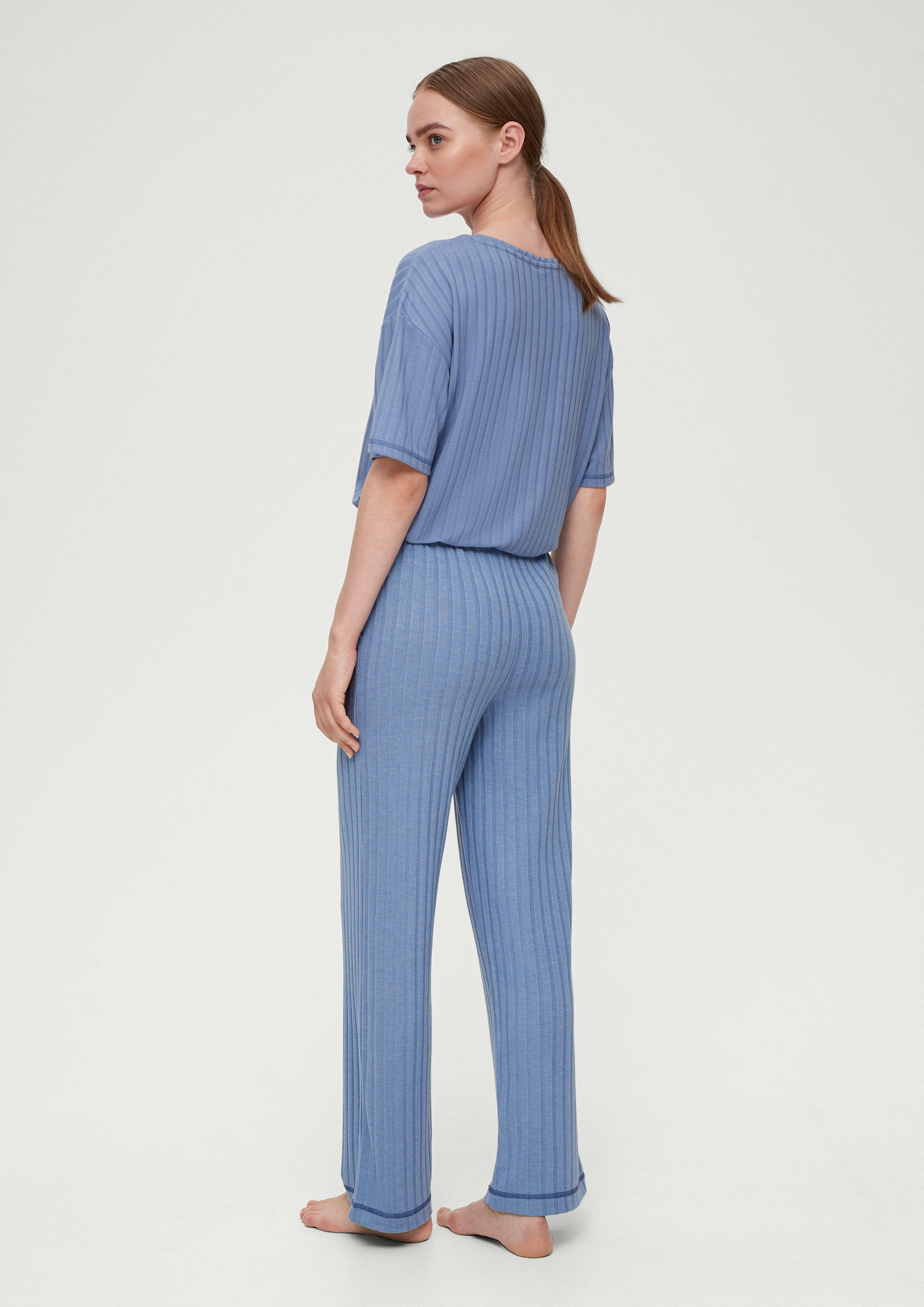 Pyjamahose aus Rippware  6007045-5344