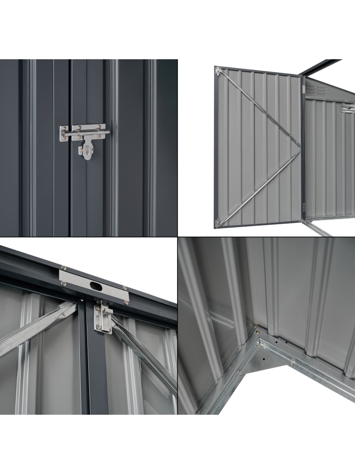 en.casa Mülltonnenbox Grebin für 2 Tonnen in Grau (L)173cm günstig kaufen onesize