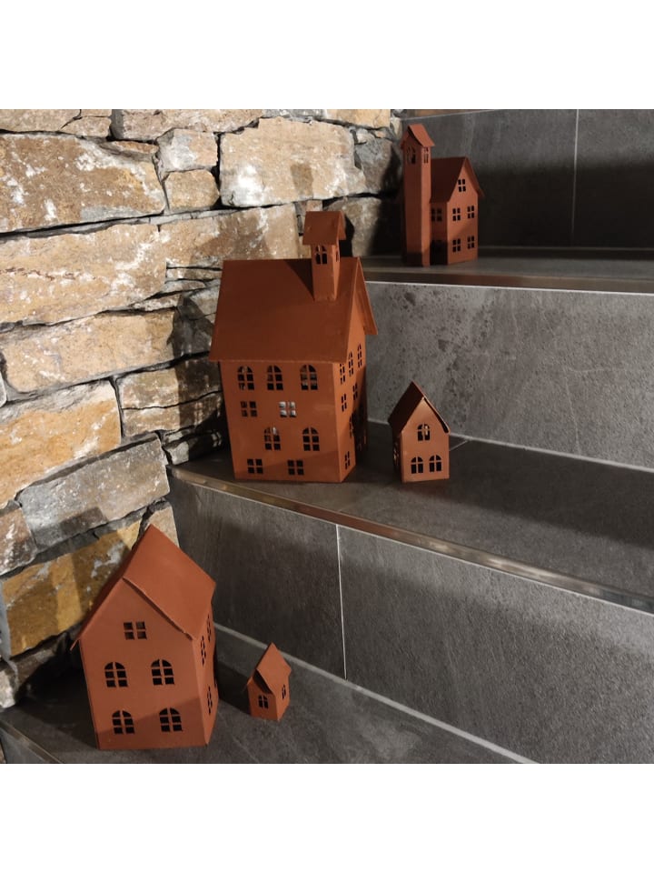 UNUS 5er Set Deko Häuser Metall in Braun günstig kaufen onesize