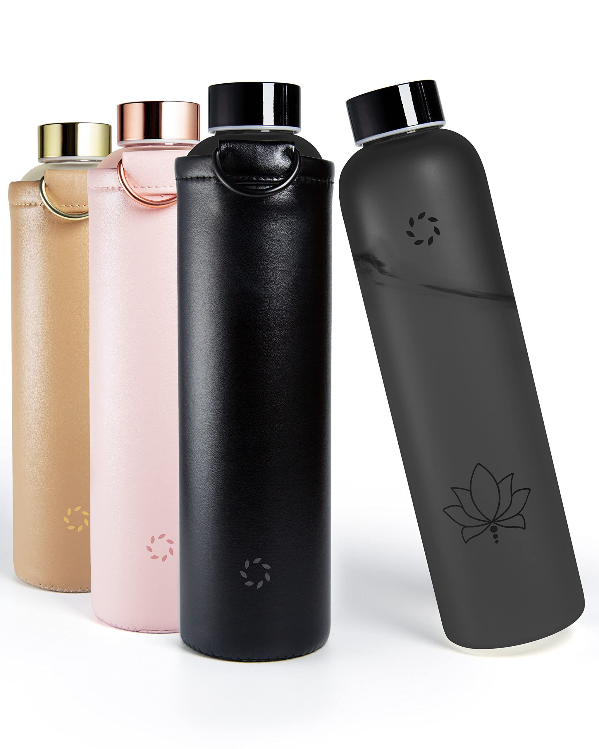 REFYLL Trinkflasche Glas-Trinkflasche mit Cover 