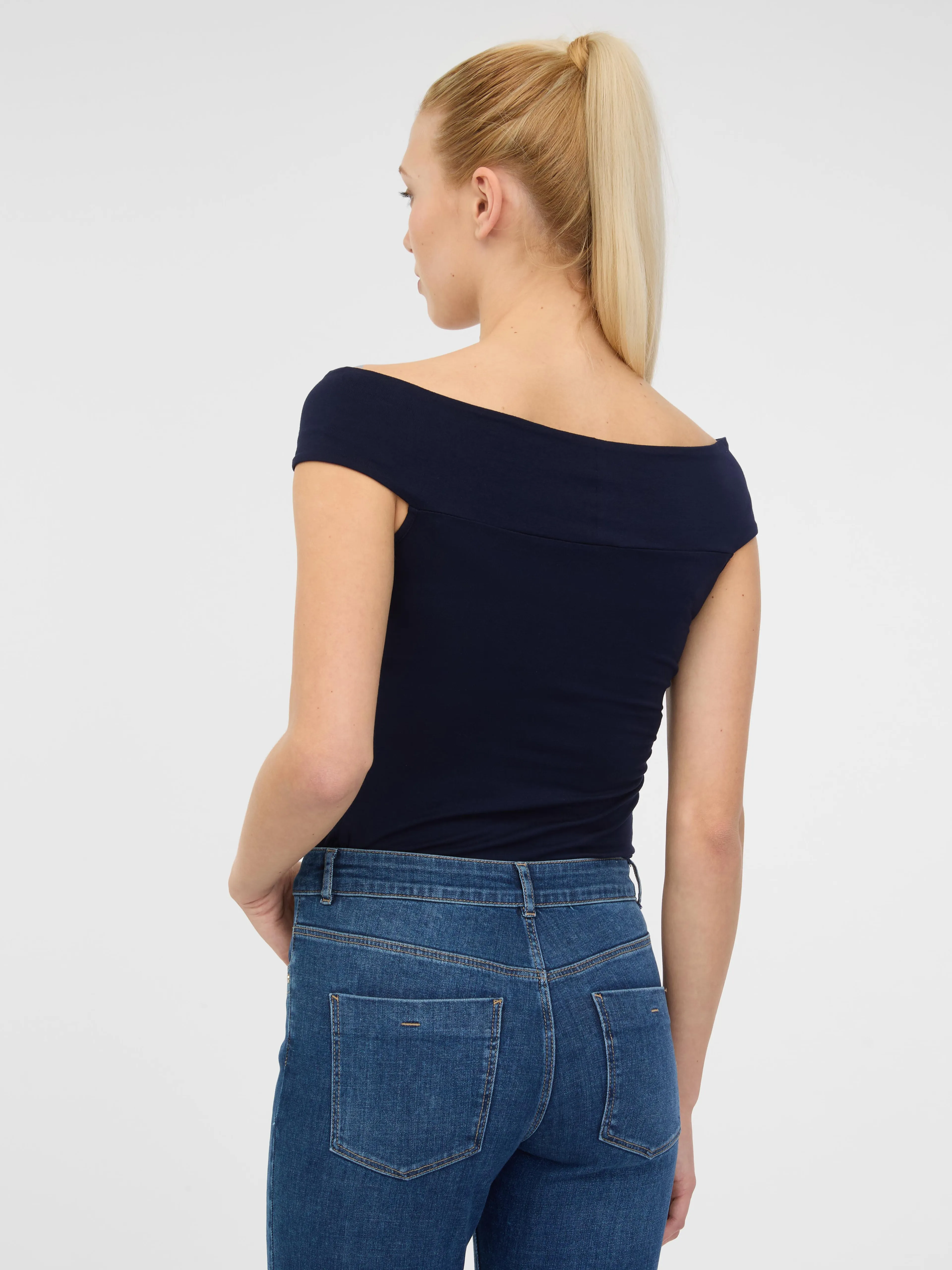 Schwarzes Damen-Kurzarm-T-Shirt mit Applikation ORSAY
