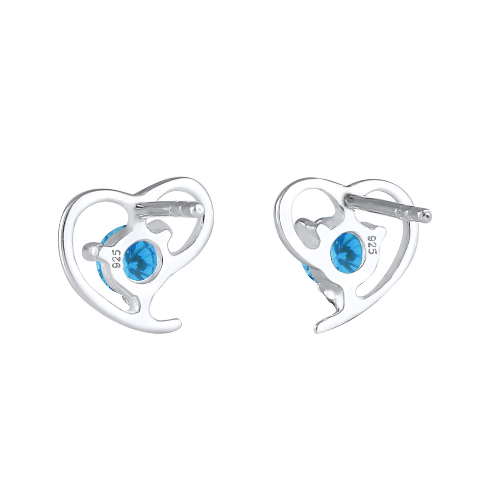 Elli Elli Boucles d'Oreilles Femme Motif Coeur Élégant avec Cristaux de Zircone en Arg Boucles d'oreilles