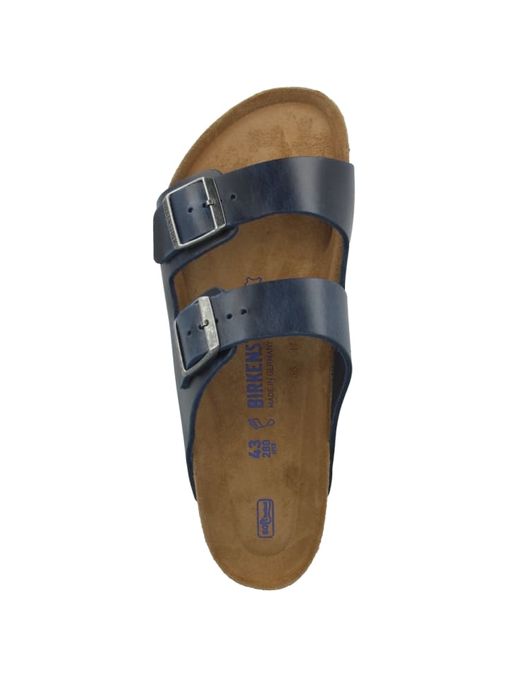 Birkenstock Sandale Arizona SFB Geöltes Nubukleder Weichbettung normal in blau günstig kaufen