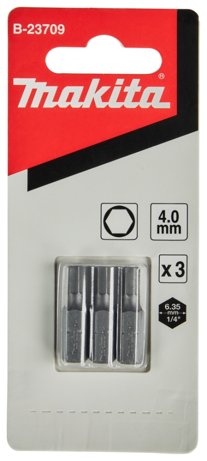 Makita Accessories B-23709 Bit Allen H4 x 25 mm, 3 bucăți
