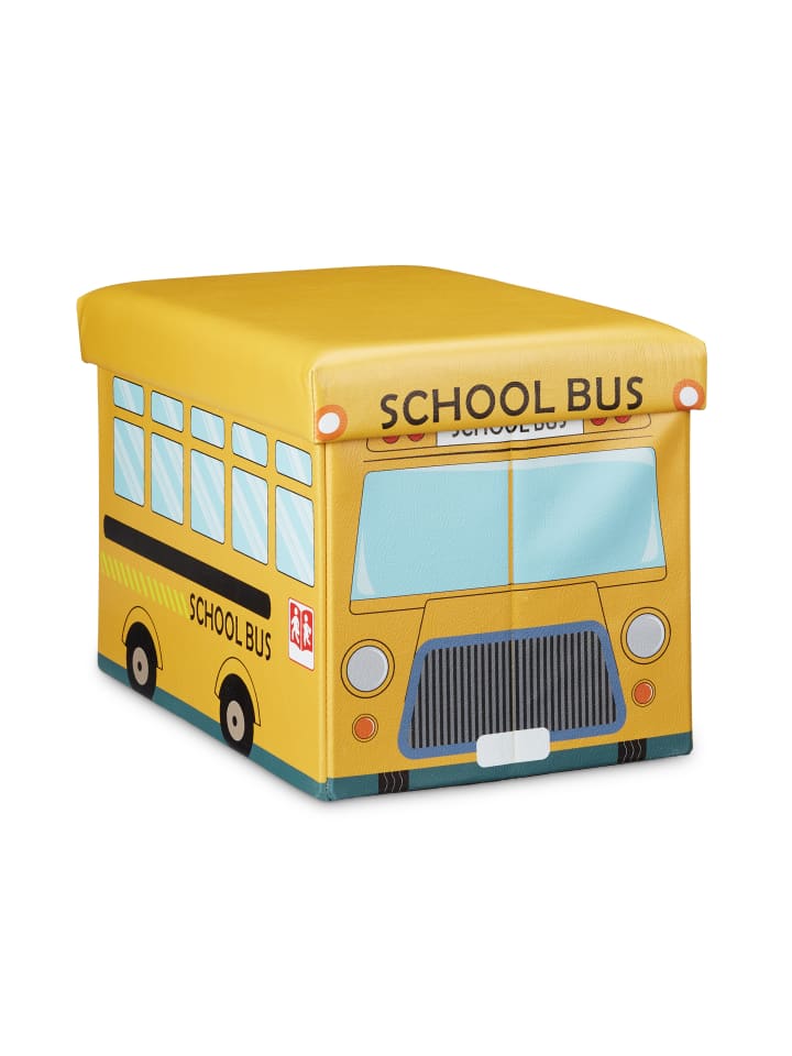 relaxdays Spielzeugkiste Schulbus in Gelb - (B)48 x (H)32 x (T)32 cm günstig kaufen onesize