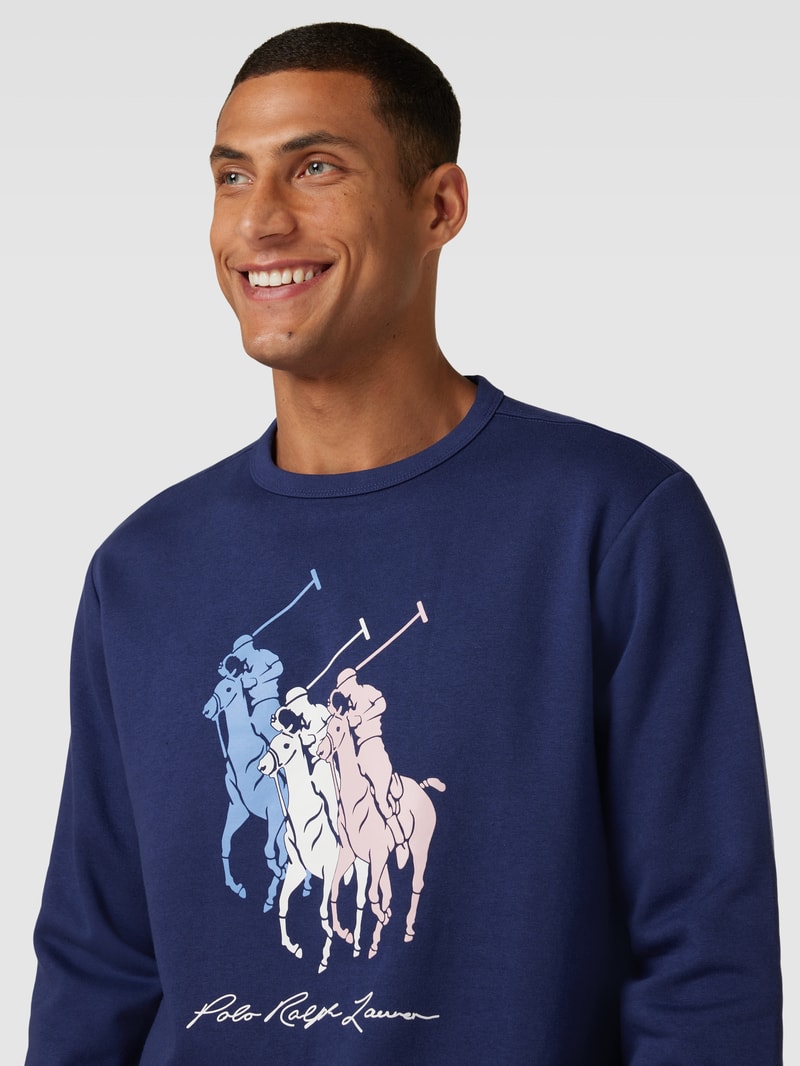 Sweatshirt mit Motiv-Print in ozean blau