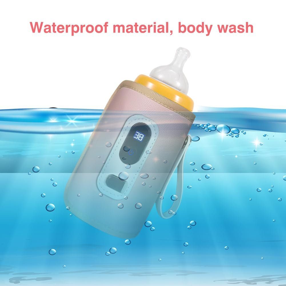 YUHRO Babyflaschenwärmer Tragbarer USB-Babyflaschenwärmer mit LCD für unterwegs., Flaschenwärmer für zu Hause, draußen, im Auto, auf Reisen