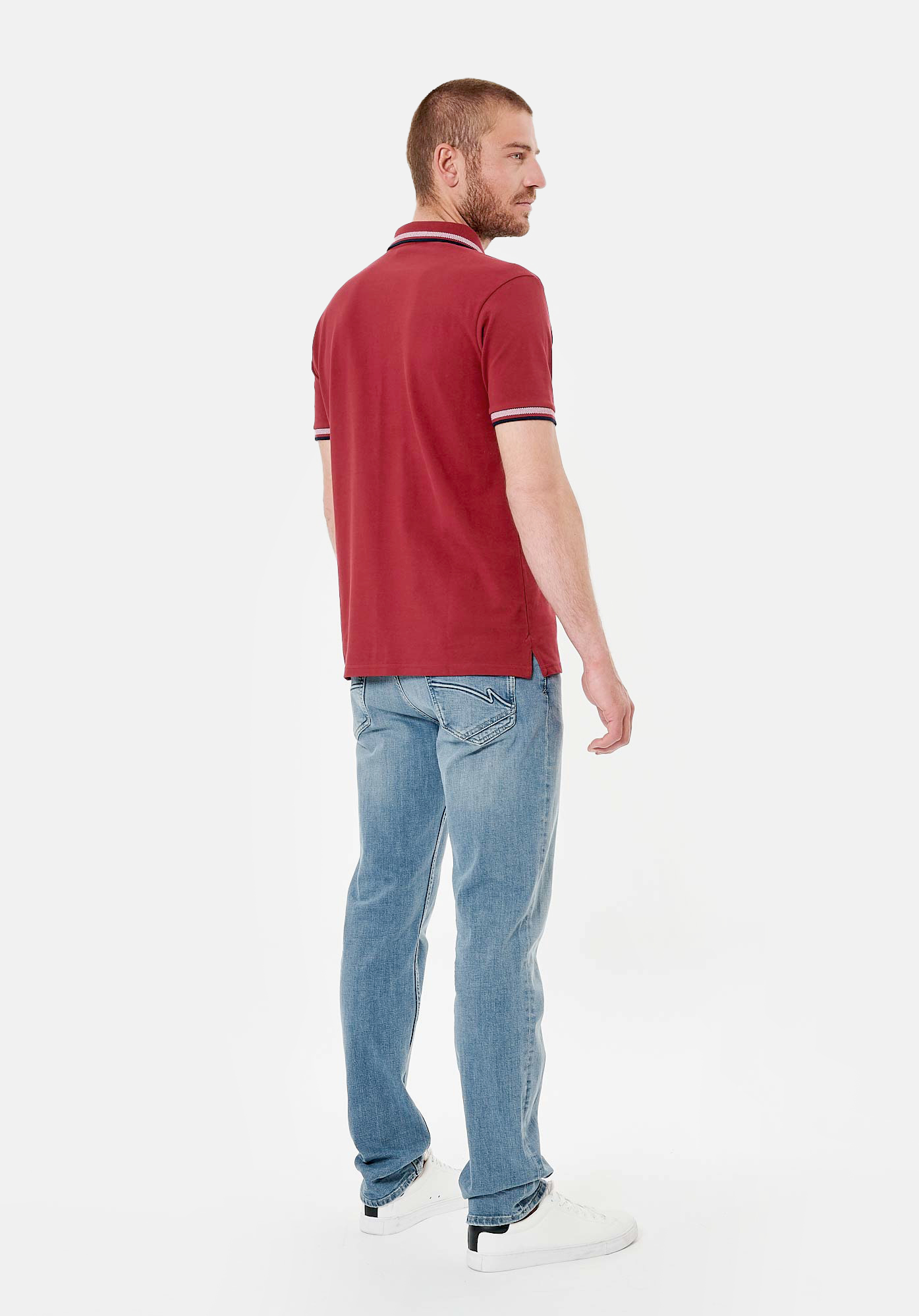 RAYOC  Polo bordeaux homme 100% coton bio